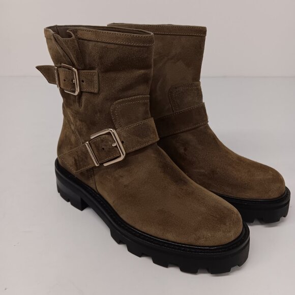 Jimmy Choo Women's Youth II Caper Green Suede Ankle Boots - EU36/US6 - Picture 3 of 16